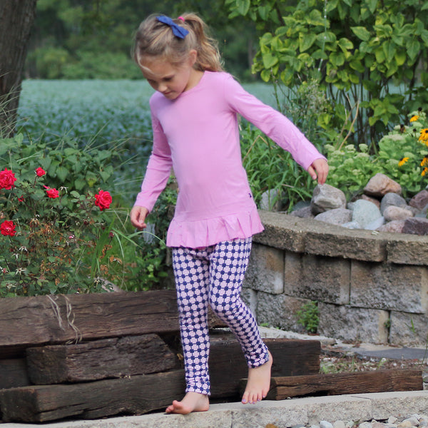 Light pink long legging in ribbed cotton, child - Souris Mini – Souris Mini